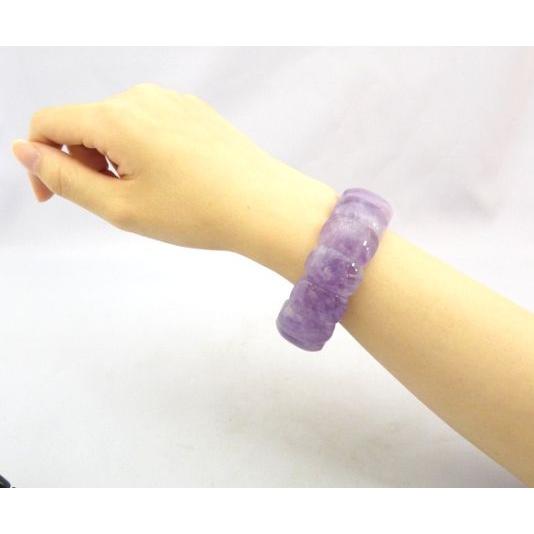 アメジスト 紫水晶 天然石ブレスレット バングルタイプ 幅24mm 愛の守護石の画像