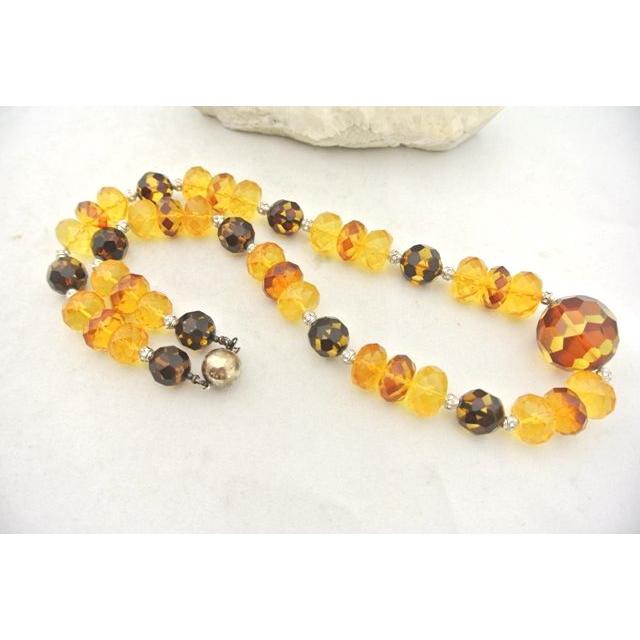 琥珀 コハク アンバー カット加工 ネックレス ネジ式 : 横浜中華街龍