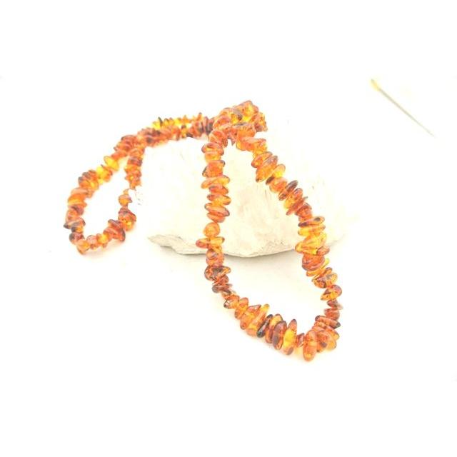 琥珀 コハク アンバー ネックレス 首飾り さざれ石風パーツ : 横浜中華 