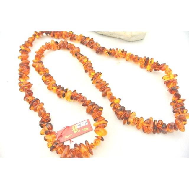 琥珀 コハク アンバー ネックレス 首飾り さざれ石風パーツ : 横浜中華 