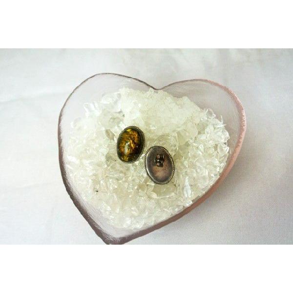 琥珀 コハク グリーンアンバー ピアス 耳飾り 楕円型 アクセサリー |  | 01