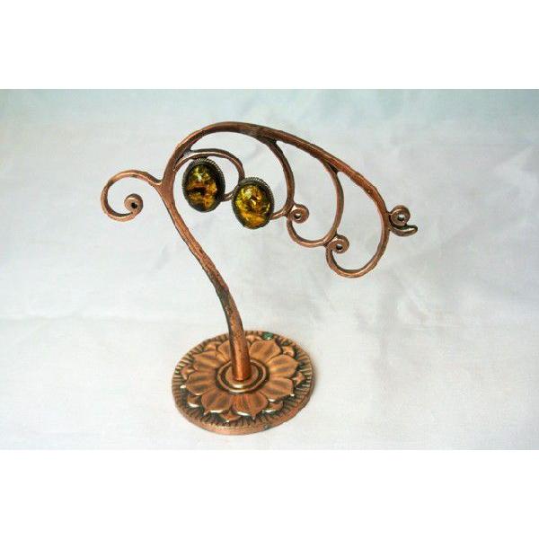 琥珀 コハク グリーンアンバー ピアス 耳飾り 楕円型 アクセサリー |  | 02