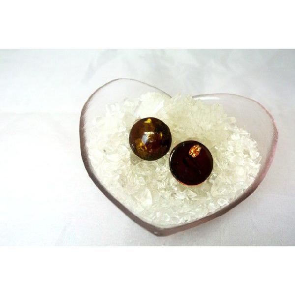 琥珀 コハク グリーンアンバー ピアス 耳飾り 丸型 アクセサリー |  | 01