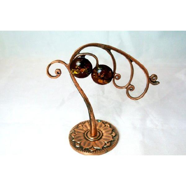 琥珀 コハク グリーンアンバー ピアス 耳飾り 丸型 アクセサリー |  | 02