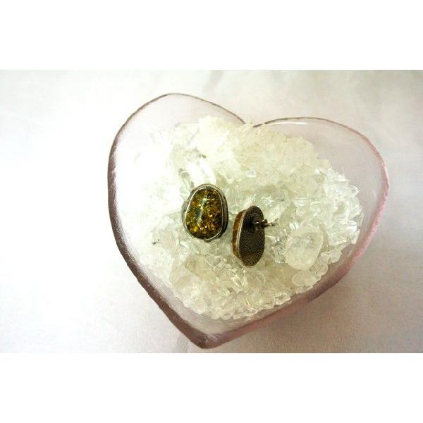 琥珀 コハク アンバー ピアス 耳飾り 卵型 アクセサリー |  | 01