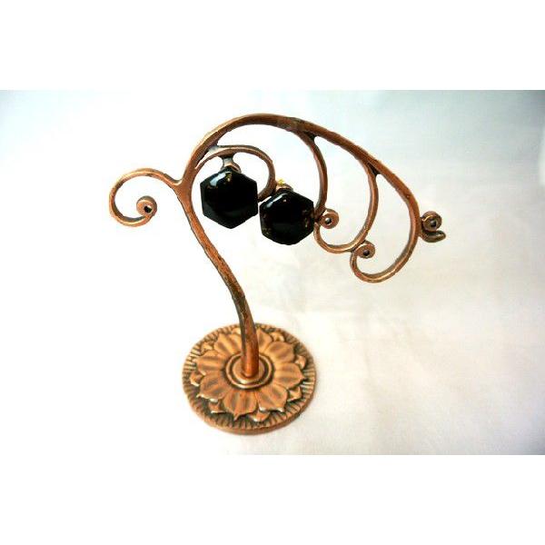 琥珀 コハク アンバー ピアス 耳飾り 六角形型 アクセサリー |  | 02