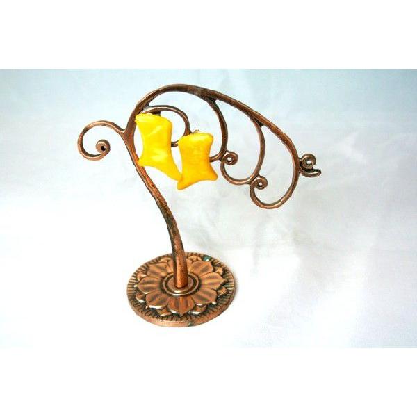 琥珀 コハク ミルキーアンバー ピアス 耳飾り アクセサリー |  | 02