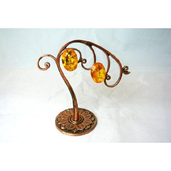 琥珀 コハク アンバー ピアス 耳飾り 楕円型 アクセサリー カット加工 |  | 01