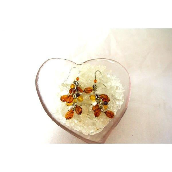 琥珀 コハク アンバー ピアス 耳飾り アクセサリー | 