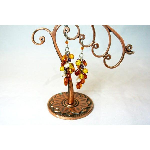 琥珀 コハク アンバー ピアス 耳飾り アクセサリー |  | 01