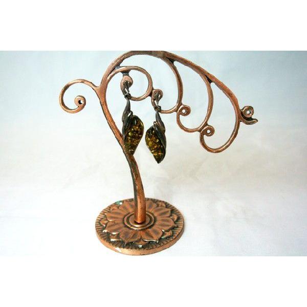 琥珀 コハク グリーンアンバー ピアス 耳飾り アクセサリー |  | 01