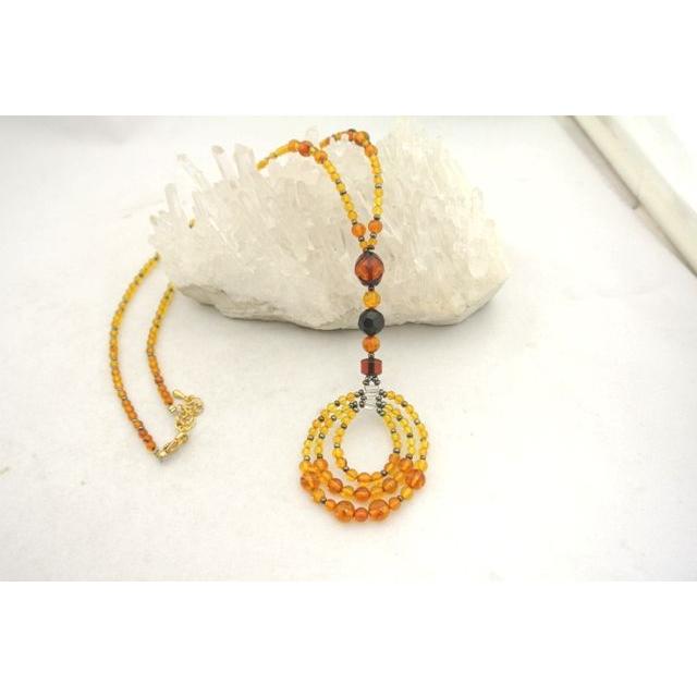 琥珀 コハク アンバー アジャスターつき ネックレス 魔除け 金運