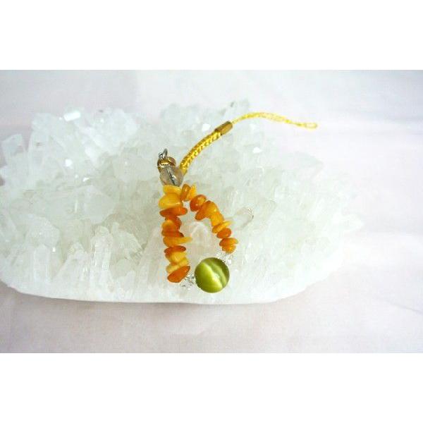 【メール便OK】 琥珀 アンバー 天然石ストラップ キャッツアイ カラーを選べる |  | 04