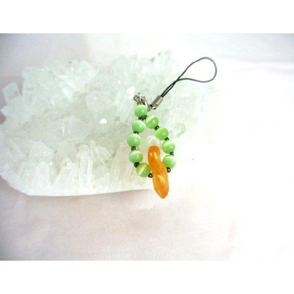 【メール便OK】 琥珀 アンバー 天然石ストラップ タンブル型 キャッツアイ 選べる3種類 |  | 03