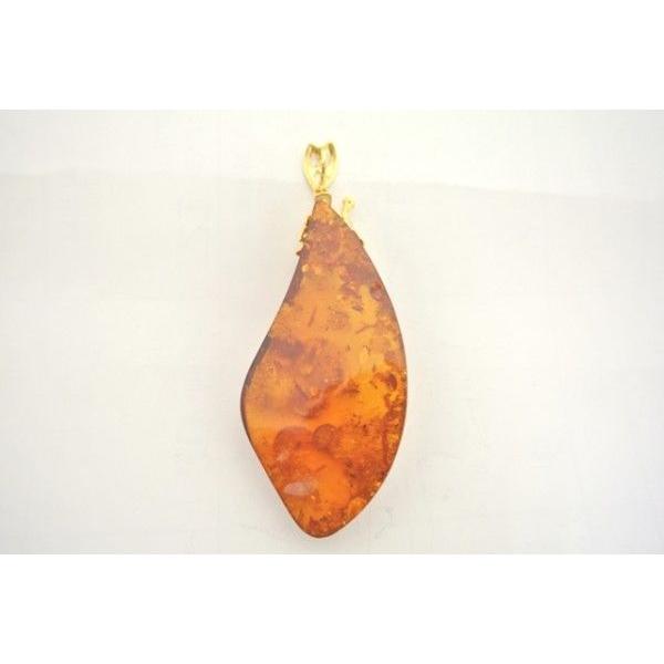 琥珀 コハク アンバー ペンダントトップ 天然石パーツ 水面模様 シルバー925 |  | 01