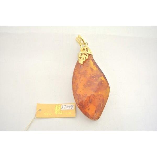 琥珀 コハク アンバー ペンダントトップ 天然石パーツ 水面模様 シルバー925 |  | 02