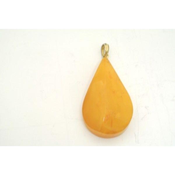 琥珀 コハク アンバー ペンダントトップ 天然石パーツ ミルキー 雫型 | 