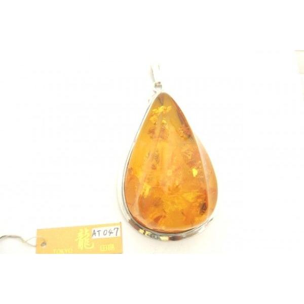 琥珀 コハク アンバー ペンダントトップ 天然石パーツ シルバー925 |  | 02