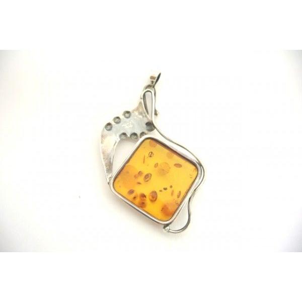 琥珀 コハク アンバー ペンダントトップ 天然石パーツ シルバー925 |  | 01