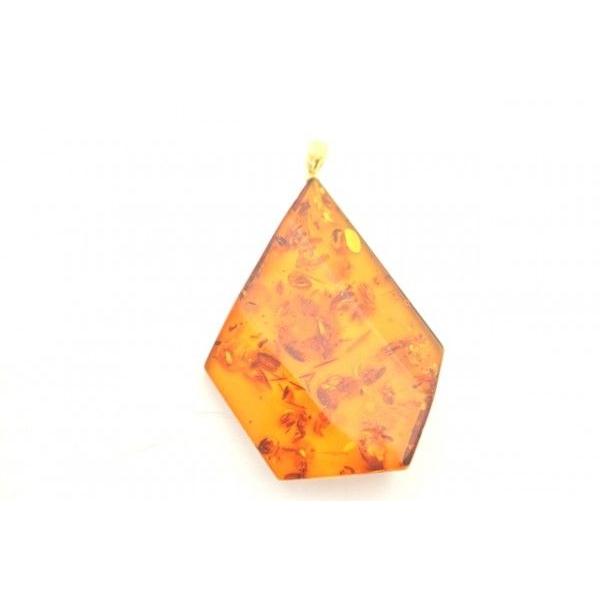 琥珀 コハク アンバー ペンダントトップ 天然石パーツ K18 | 