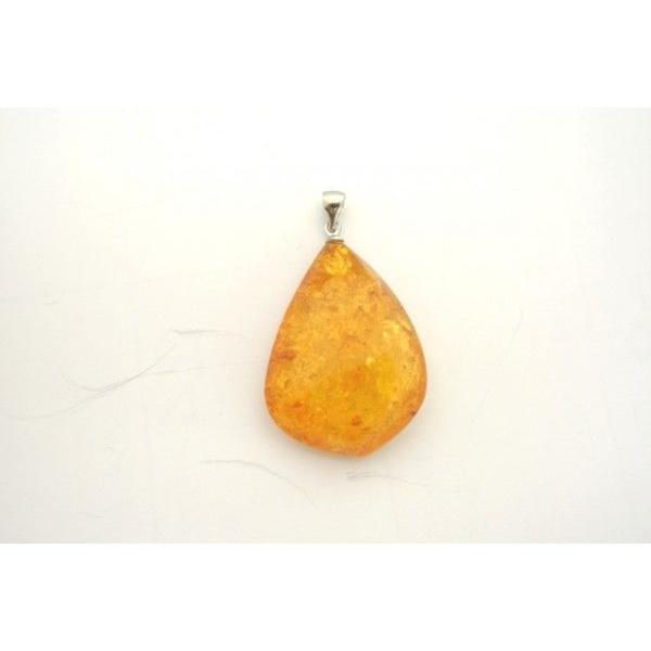 琥珀 コハク アンバー ペンダントトップ 天然石パーツ メッキ 雫型 | 