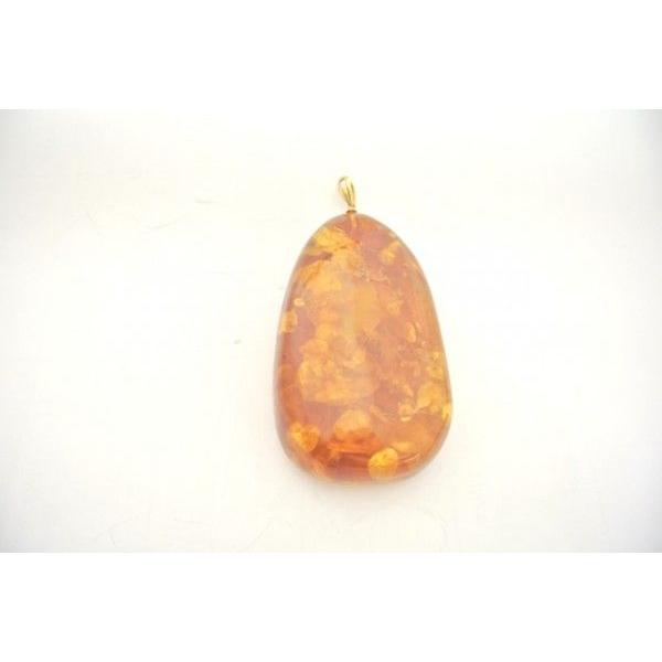 琥珀 コハク アンバー ペンダントトップ 天然石パーツ K18 |  | 01