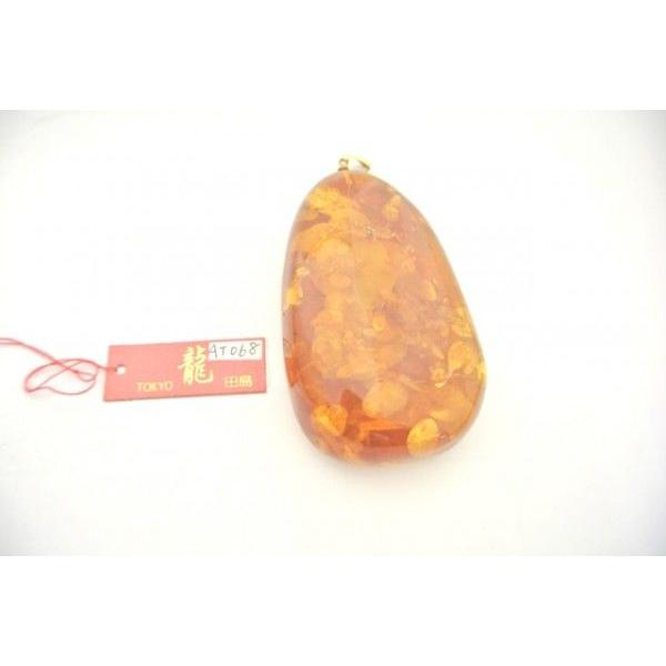 琥珀 コハク アンバー ペンダントトップ 天然石パーツ K18 |  | 03