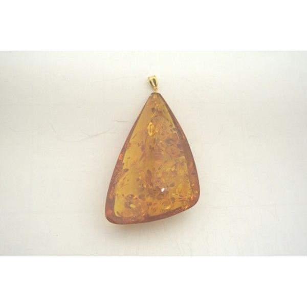 琥珀 コハク アンバー ペンダントトップ 天然石パーツ K18 | 