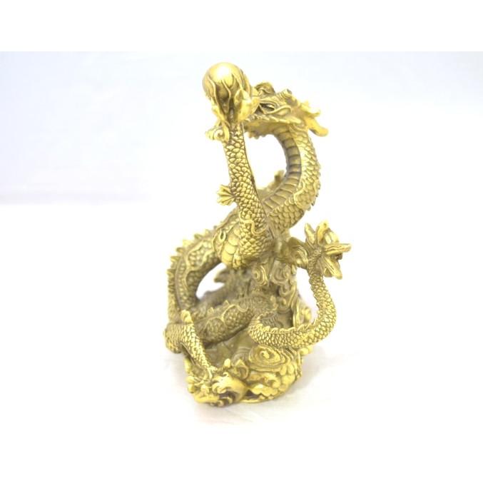 辰 龍の置物 銅製 19cm  風水インテリア 竜の画像
