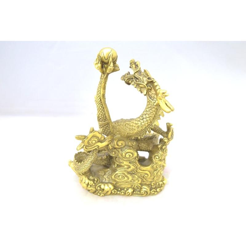 辰 龍の置物 銅製 19cm  風水インテリア 竜の画像