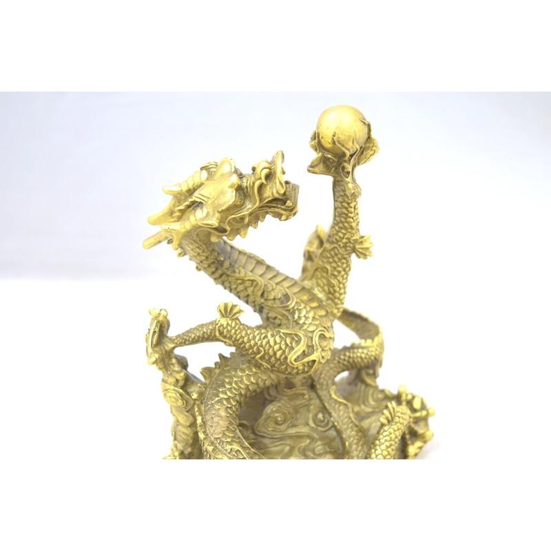 辰 龍の置物 銅製 19cm  風水インテリア 竜