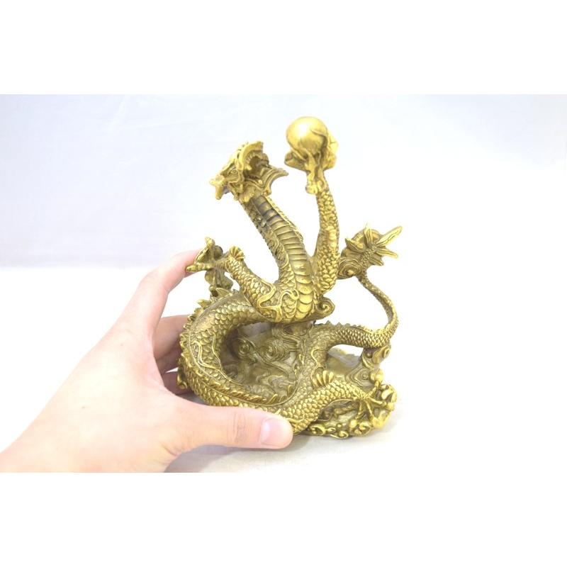 辰 龍の置物 銅製 19cm  風水インテリア 竜の画像