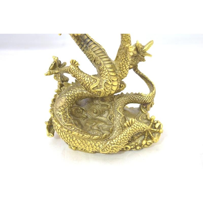 辰 龍の置物 銅製 19cm  風水インテリア 竜の画像