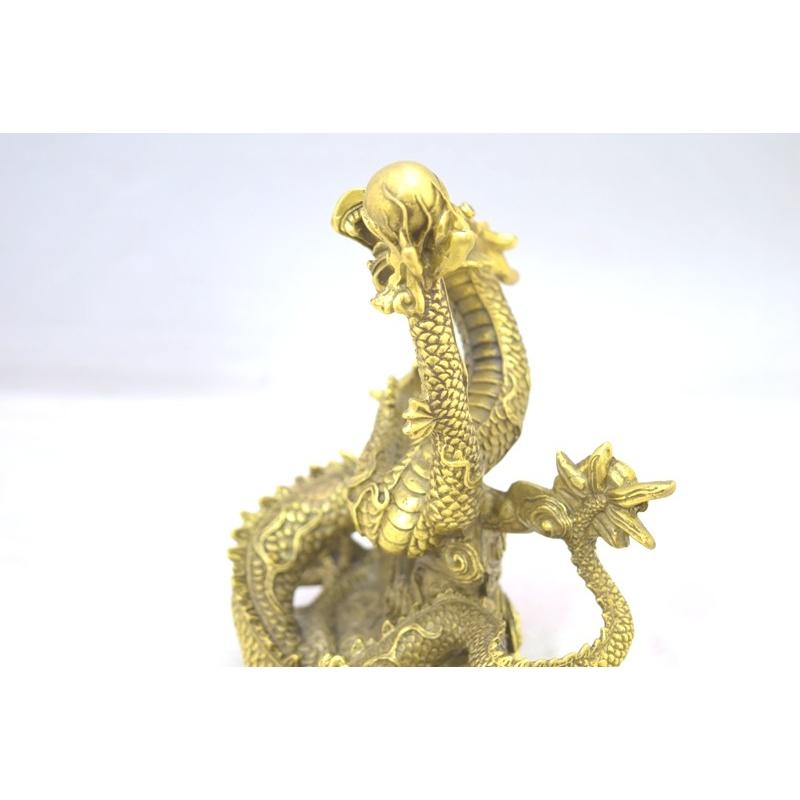 辰 龍の置物 銅製 19cm  風水インテリア 竜の画像
