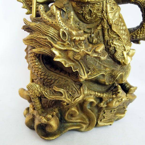 関羽 龍 青龍偃月刀 商売の神様 銅製置物 開運風水 インテリア 関羽 龍 青龍偃月刀 商売の神様 銅製置物 開運風水 インテリア