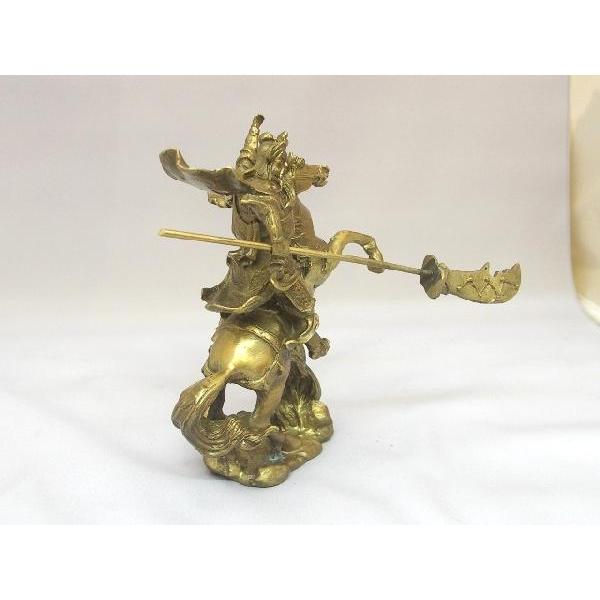 関羽像 関羽 置物 馬 縁起物 騎馬関羽 銅製 商売繁盛 14cm |  | 02