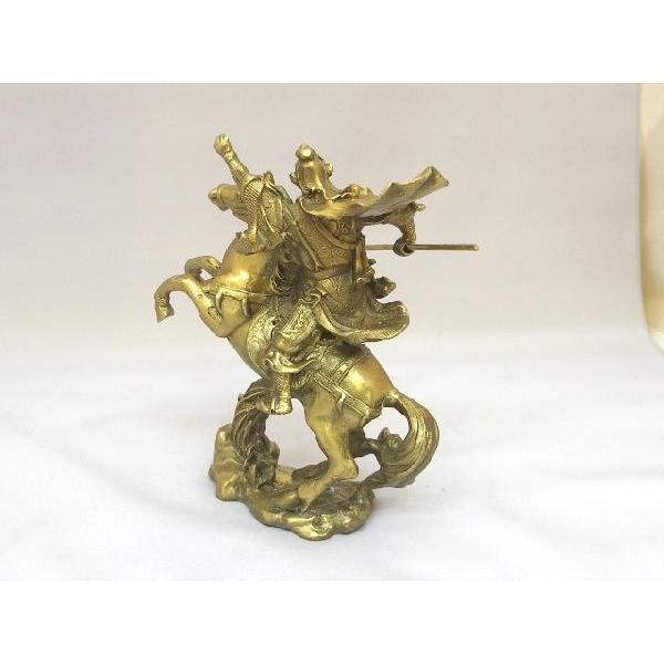 関羽像 関羽 置物 馬 縁起物 騎馬関羽 銅製 商売繁盛 14cm |  | 03