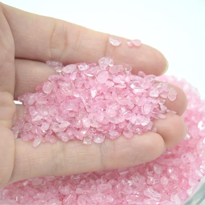 【メール便OK】 さざれ石 浄化  ローズクオーツ 500g 小粒 天然石チップ 着色あり 紅水晶 |  | 02