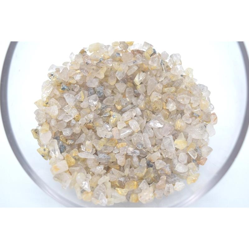 【メール便OK】 さざれ石 浄化 ルチルクオーツ 250g 小粒 金針水晶 天然石チップ 高級天然石 | 