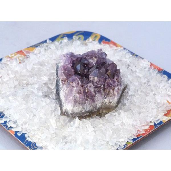浄化インテリアセット【アメジストクラスター（愛情運アップ）＋選べる５色のさざれ石・上げたい運気をチョイス♪】お皿付き |  | 01
