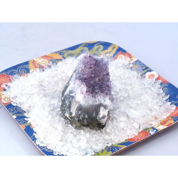 浄化インテリアセット【アメジストクラスター（愛情運アップ）＋選べる５色のさざれ石・上げたい運気をチョイス♪】お皿付き |  | 01