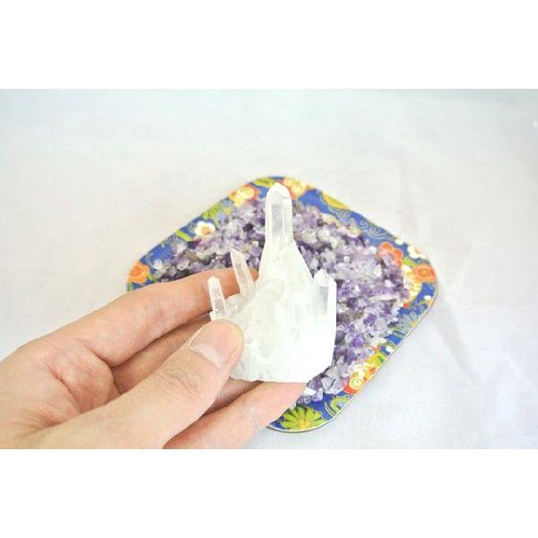 浄化インテリアセット【水晶クラスター＋選べる５色のさざれ石・上げたい運気をチョイス♪】お皿付き |  | 01