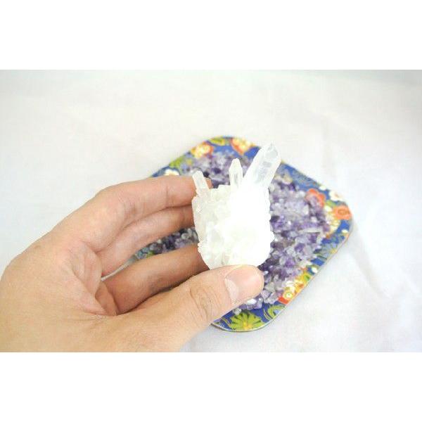 浄化インテリアセット【水晶クラスター＋選べる５色のさざれ石・上げたい運気をチョイス♪】お皿付き |  | 02