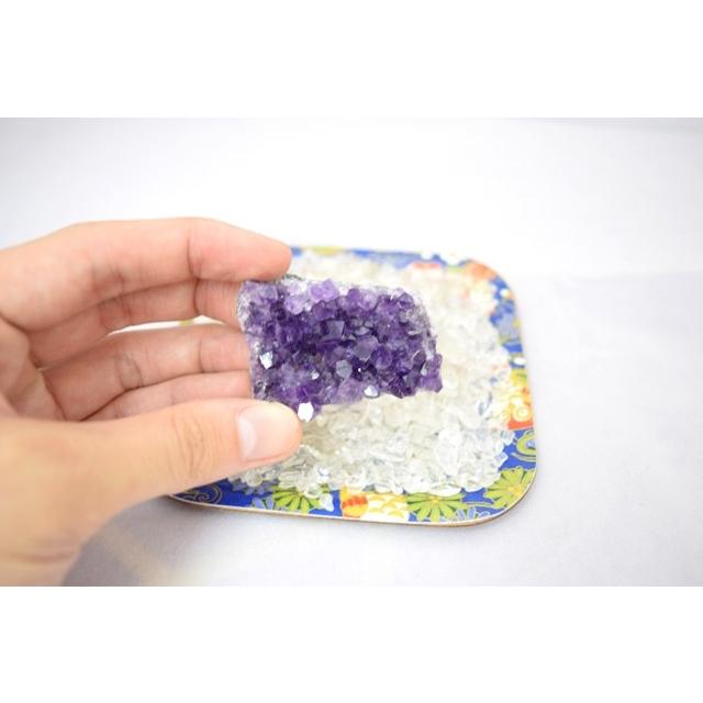 浄化インテリアセット【アメジストクラスター（愛情運アップ）＋選べる５色のさざれ石・上げたい運気をチョイス♪】お皿付き |  | 02