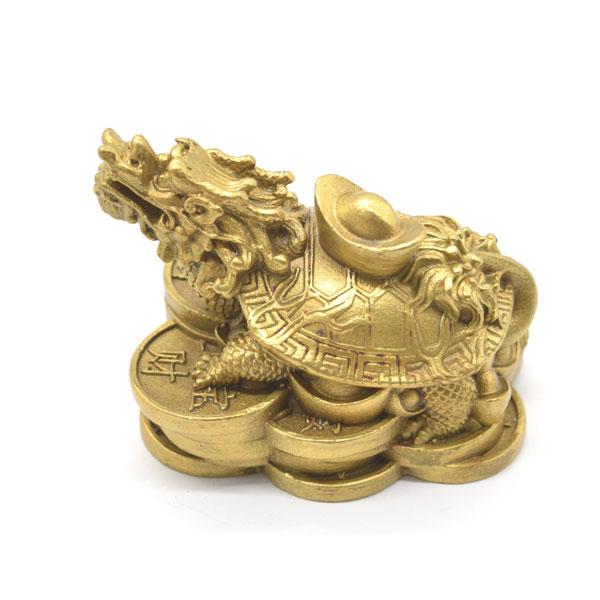 ドラゴンタートル 龍亀 ロングイ 元宝乗せ 銅製置物 5cm |  | 01