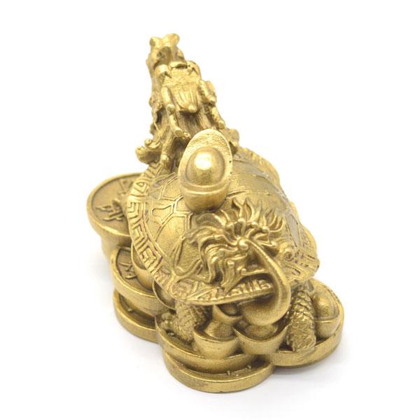 ドラゴンタートル 龍亀 ロングイ 元宝乗せ 銅製置物 5cm |  | 02