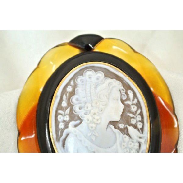 べっ甲 カメオ 白甲 高級ブローチ 長寿 縁起物 : 横浜中華街龍 - 通販