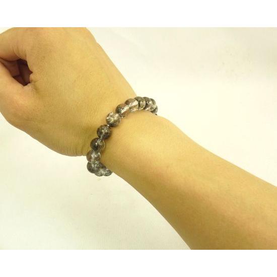 ルチルクォーツ ブラックルチル 黒針水晶 パワーストーン 天然石ブレスレット 腕輪 10mm玉の画像