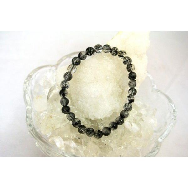 ルチルクォーツ ブラックルチル 黒針水晶 パワーストーン 天然石ブレスレット 腕輪 6mm玉 |  | 01