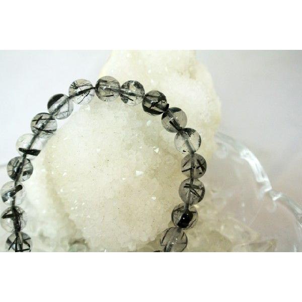 ルチルクォーツ ブラックルチル 黒針水晶 パワーストーン 天然石ブレスレット 腕輪 8mm玉 |  | 01